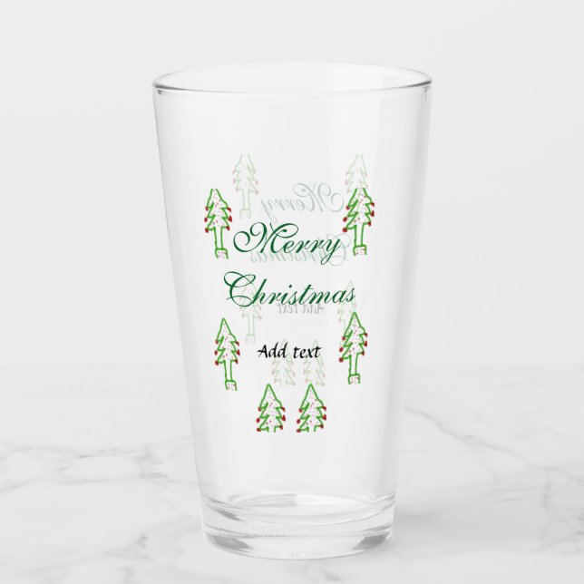 Grönt Julgran rödkörsbär god jul mo Glaskopp (Framsida)