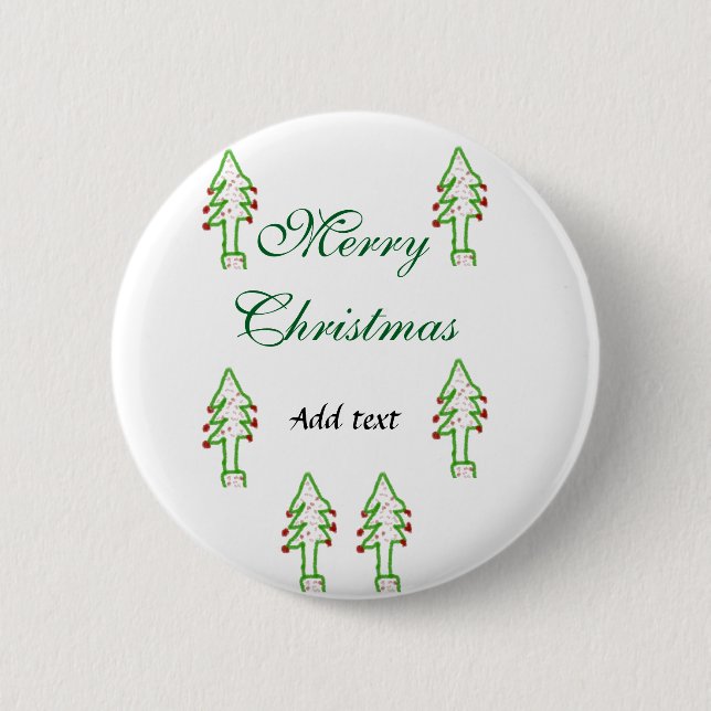 Grönt Julgran rödkörsbär god jul mo Knapp (Framsida)