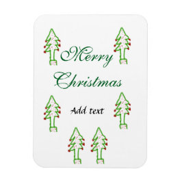 Grönt Julgran rödkörsbär god jul mo Magnet