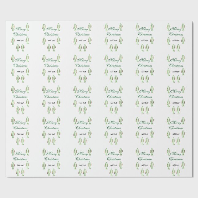 Grönt Julgran rödkörsbär god jul mo Presentpapper (Platt)