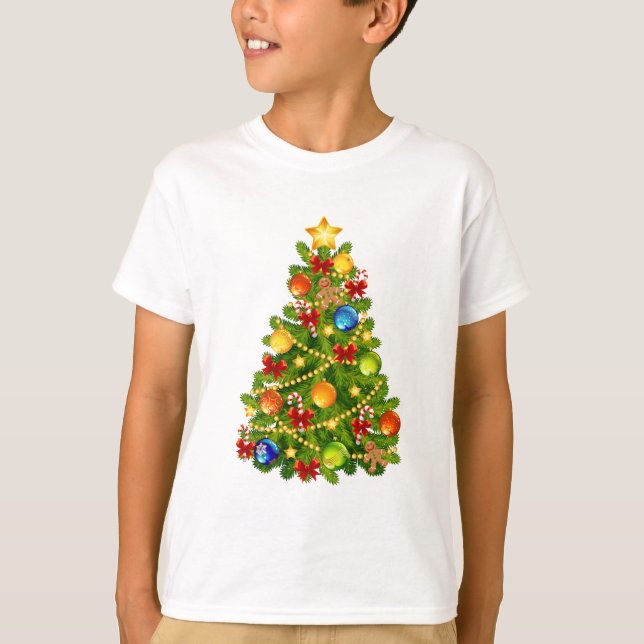 Grönt Julgran Tee Shirt (Framsida)