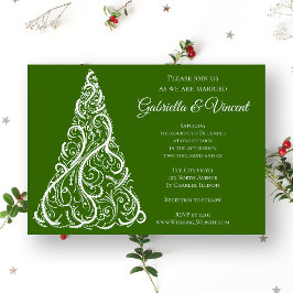Grönt Julgran Winter Wedding Inbjudningar
