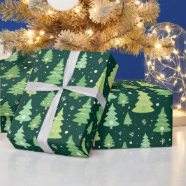 grönt julgranar-gåva som omsluter presentpapper