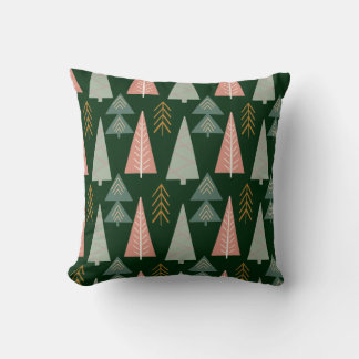 Grönt Julgranar Pillow Kudde