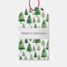 Grönt Julgranar Presentetikett