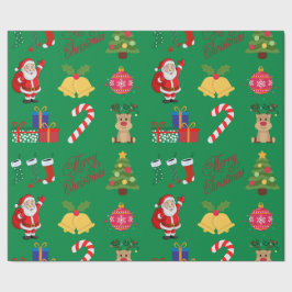 Grönt Julikoner Wrapping Papper Presentpapper