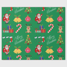 Grönt Julikoner Wrapping Papper