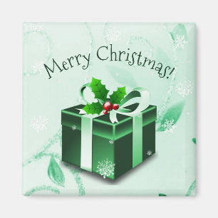 Grönt julklapp Magnet