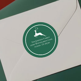 Grönt Julrenrunda Returadress Runt Klistermärke