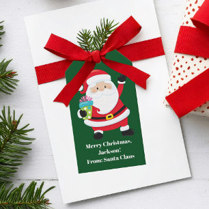 Grönt Jultomten Anpassade barn jul Presentetikett