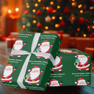 Grönt Jultomten Anpassade barn jul Presentpapper