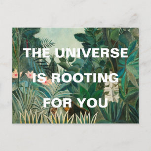 Grönt Jungle Painting Universe roterar Vykort