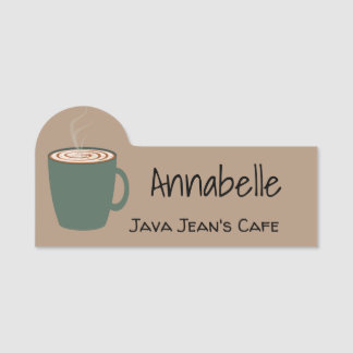 Grönt Kaffe Kopp Namn bricka Namnbricka