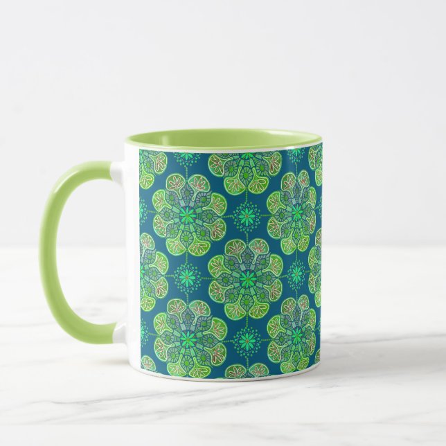 Grönt Kaffe Mugg med rutmönster (Vänster)