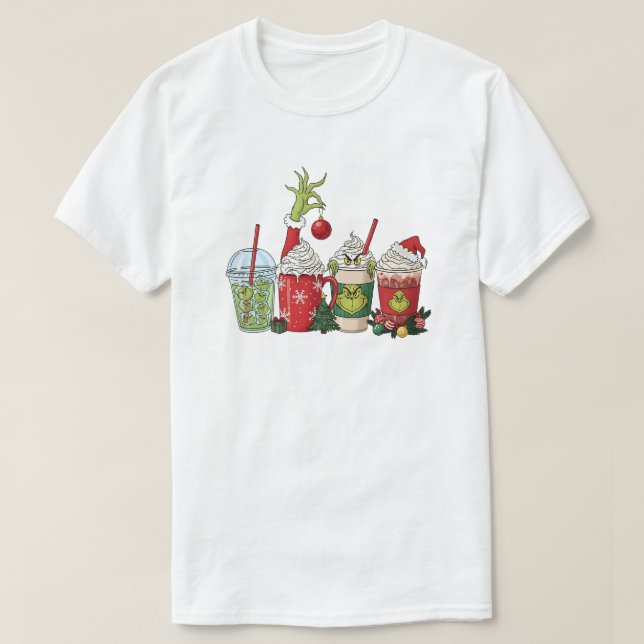 Grönt kaffedryck t shirt (Design framsida)