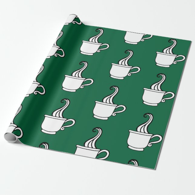 Grönt kaffepappersomslag  presentpapper (Utrullad)