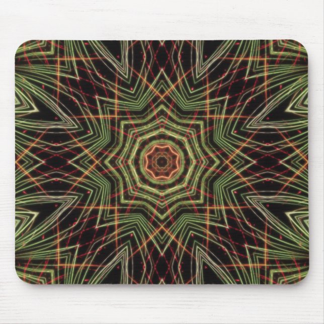 Grönt Kaleidoscope Mouse Pad Musmatta (Framsidan)