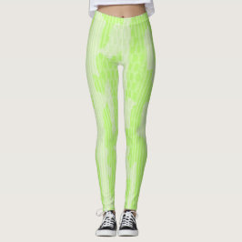 Grönt Kamo-inspirerad Abstrakt Leggings