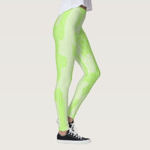 Grönt Kamo-inspirerad Abstrakt Leggings