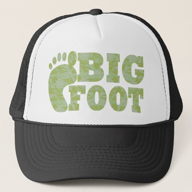Grönt-kamouflage Bigfoot-text Keps (Framsida)