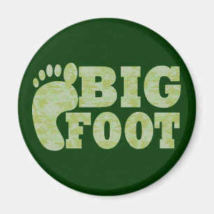 Grönt-kamouflage Bigfoot-text Magnet