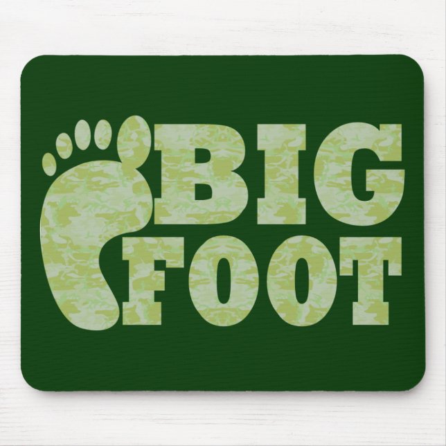 Grönt-kamouflage Bigfoot-text Musmatta (Framsidan)