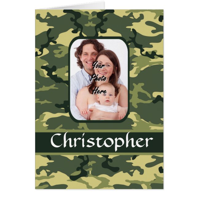 Grönt: Kamouflage Hälsningskort (Framsidan)