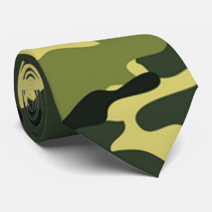 Grönt kamouflage Mönster Tie Slips