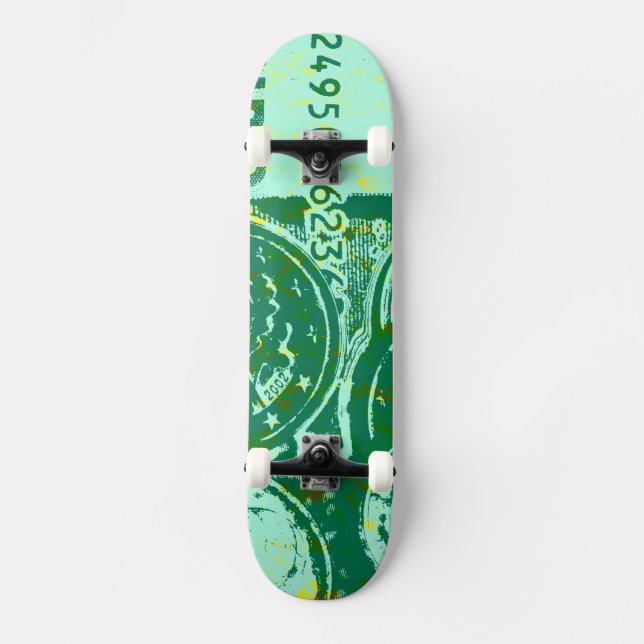 Grönt kapital mini skateboard bräda 18,5 cm (Framsida)