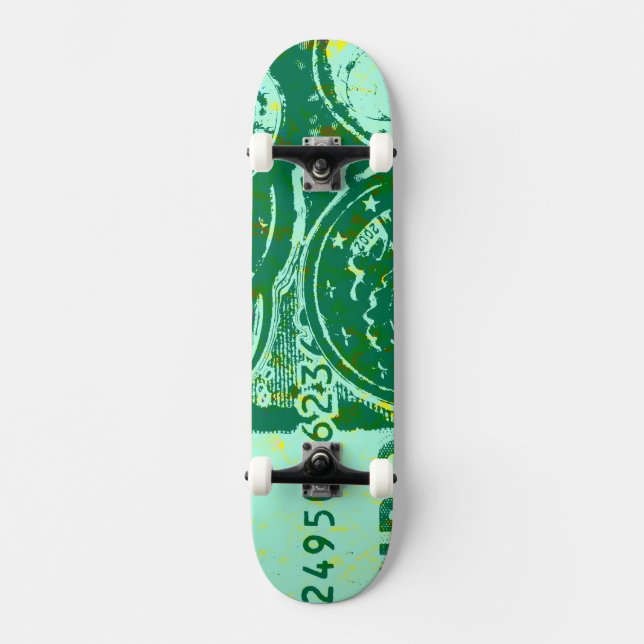 Grönt kapital old school skateboard bräda 21,6 cm (Framsida)