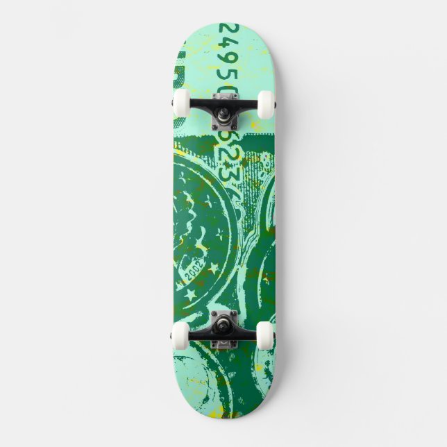 Grönt kapital skateboard bräda 19,5 cm (Framsida)