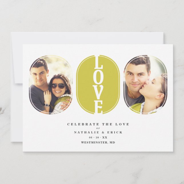 Grönt Kärlek Citat Bröllop 2 Foton Ett par foto (Framsida)