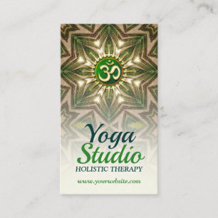 Grönt Kärlek Energy Meditation Mandala Yoga Visitkort
