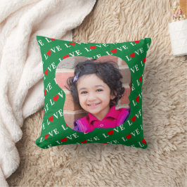 Grönt KÄRLEK Heart Kudde