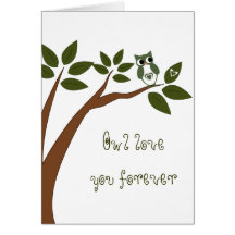 GRÖNT KÄRLEK UGGLA i TRÄD