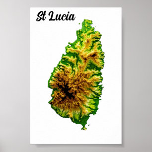 Grönt karta i St Lucia Poster
