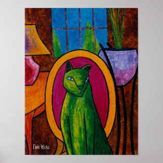 Grönt Katt Poster