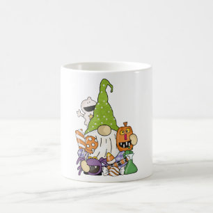 Grönt Kawaii Halloween Gnome Tecknad Illustration Kaffemugg