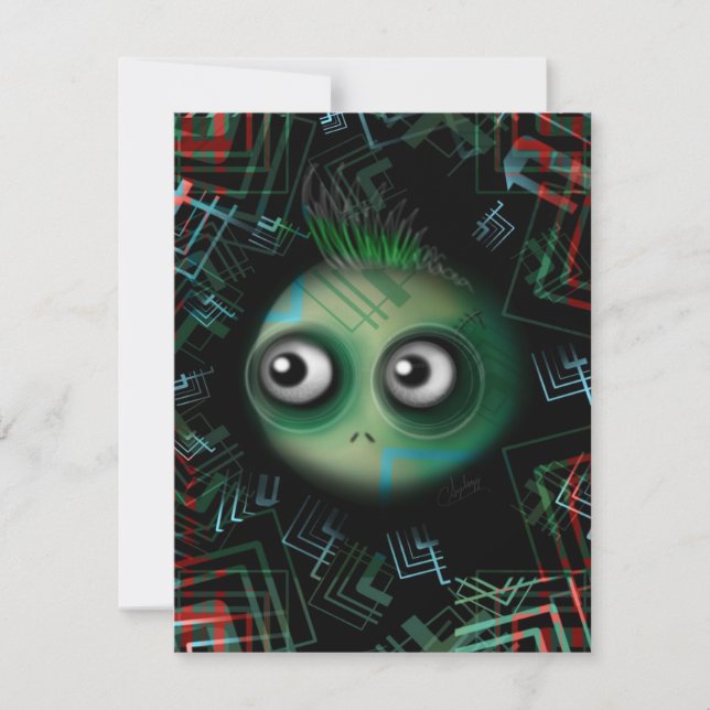 Grönt Kawaii Monster (Framsida)