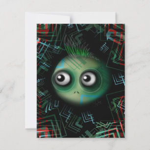 Grönt Kawaii Monster