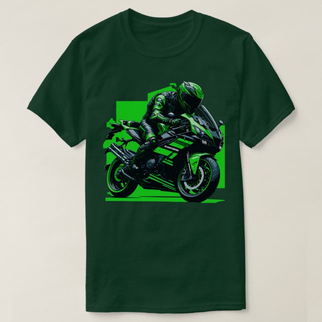 Grönt Kawasaki ZX10R T Shirt (Design framsida)