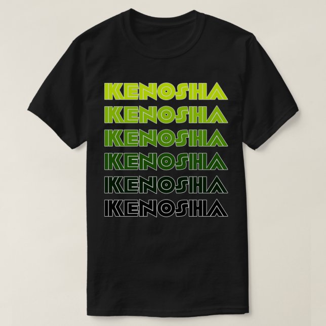 Grönt Kenosha Inline TShirt T Shirt (Design framsida)