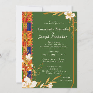 Grönt Kente Wedding, Afrocentric Inbjudan