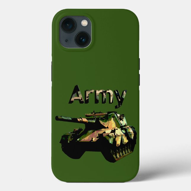 Grönt Khaki Army Tank, iPhone 13 Fodral (Baksida)