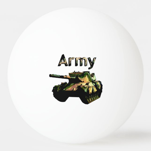 Grönt Khaki Army Tank, Ping Pong Boll (Framsidan)