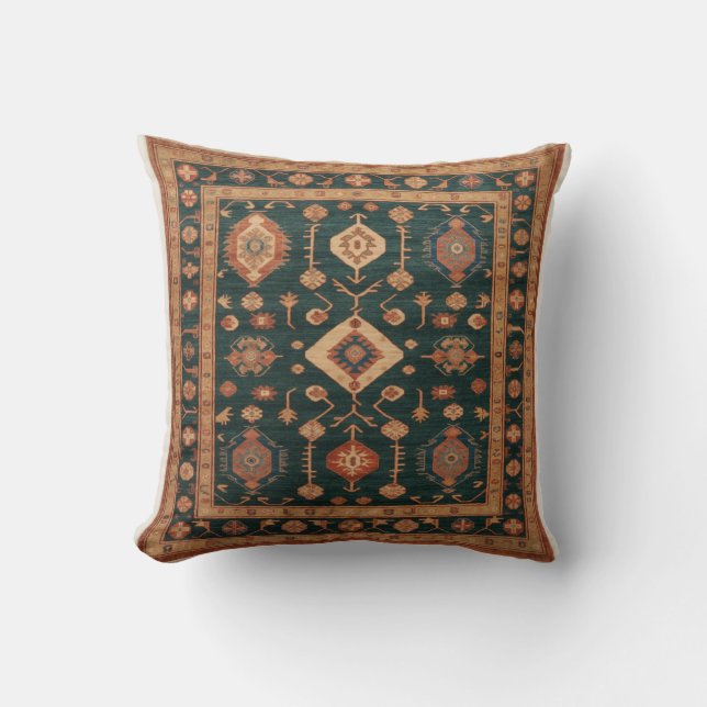Grönt Kilim Lumbar Pillows: Comfort Meets Aestheti Kudde (Framsida)