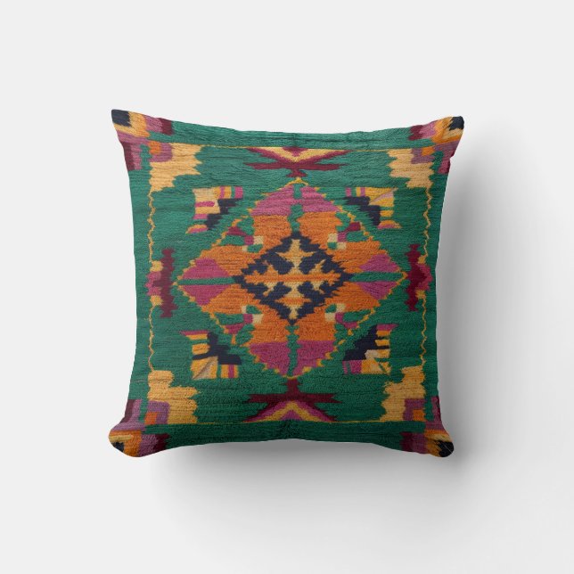 Grönt Kilim Pillows: A Touch for Modern Kudde (Framsida)