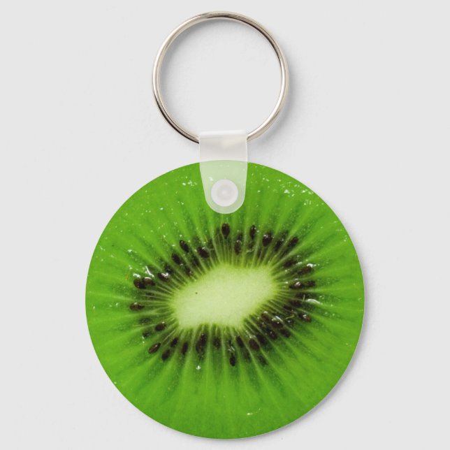 Grönt Kiwi Fruit Fresh Slice Nyckelring (Framsida)
