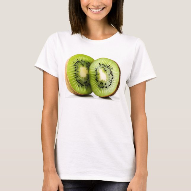 Grönt kiwi-frukt t shirt (Framsida)