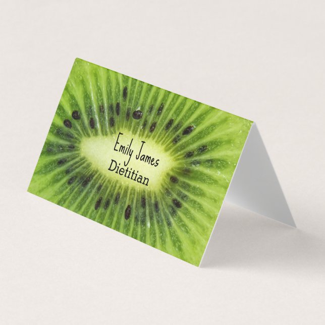 Grönt kiwi-frukt visitkort (Framsida)